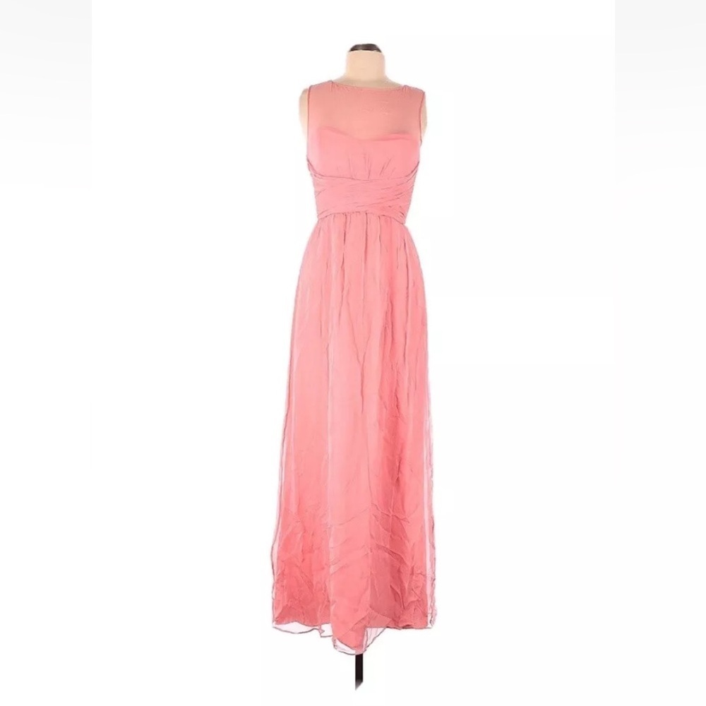 💞 Amsale 100% Silk Coral Bridesmaid / Wedding Guest Gown – Size 6XL (NWOT)